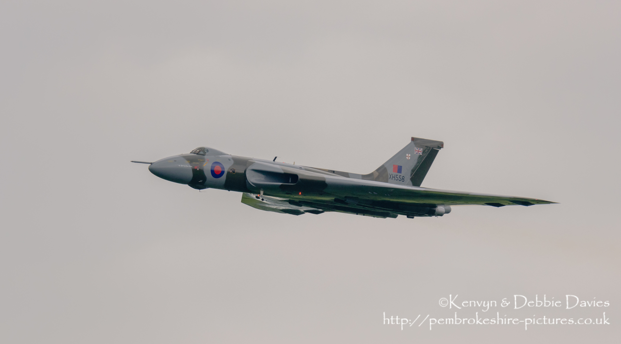 The Spirit Of Great Britain is the only airworthy example of the 134 Avro Vulcan V bombers that were operated by the Royal Air Force from 1953 until 1984. Vulcan XH558 served with the RAF between 1960 and 1985 in the bomber, maritime reconnaissance and air-to-air refuelling roles. The RAF operated XH558 as a display aircraft from 1986 until 1992, when budget cuts forced its retirement.<br/><br/>It is presently operated by the Vulcan to the Sky Trust as a display aircraft, funded entirely by charitable donations and the UK Lottery's Heritage Fund. It is registered with the United Kingdom Civil Aviation Authority as G-VLCN but has an exemption to fly in Royal Air Force markings as XH558.<br/><br/>October 2015 will see the last flight of the Vulcan as it becomes impossible to keep it airworthy.